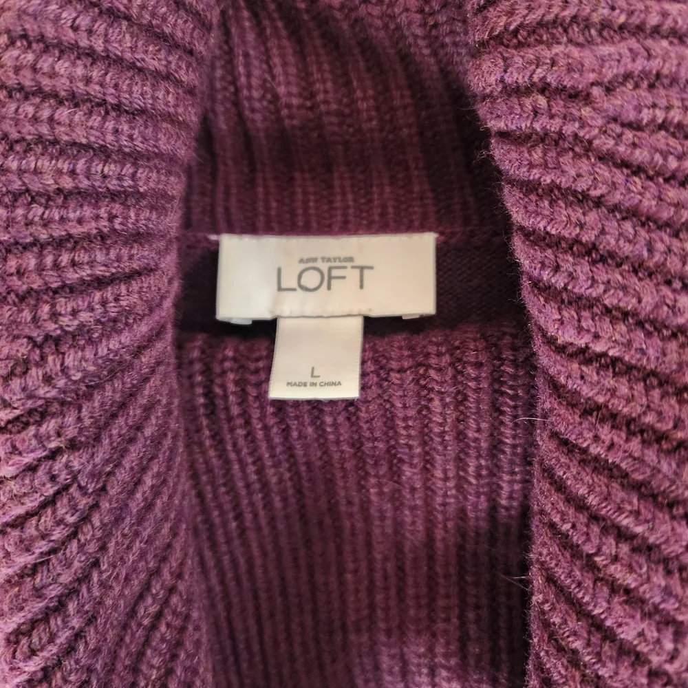 LOFT Rich Plum Cowl Neck Sweater